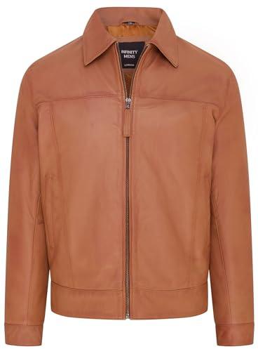 Giacca da Motociclista Harrington Classica da Uomo in 100% Pelle Nappa