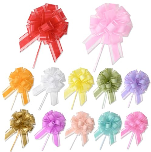 JNYUTEEN 12 Pezzi Fiocco Regalo, 6,7 Pollici Confezioni Regalo Grande Fiocco, Fiocchi Decorativi Grandi Fiocchi Regalos Fiocco in Raso per Confezioni Regalos Decorazioni Nuziali Festa