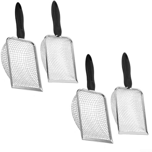 CNANRNANC Juego de 4 tamices de tierra de jardín, abono de arena de jardinería con mango para plantar verduras, múltiples tamaños de malla para proyectos de jardinería