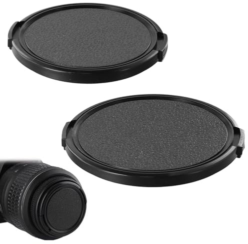 Copriobiettivo Nero 67 mm 77 mm, 2 Pezzi Con Chiusura a Clip Per Obiettivi Fotografici, Ricambio Originale Per Fotocamere Digitali e Retrò, Compatibile Con Fujifilm Sony Canon