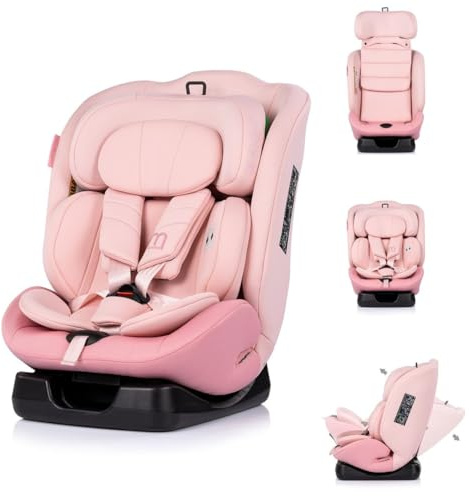 Chipolino Barnstol Mondial i-Size (40–150 cm) liggande position nackstöd bälte rosa