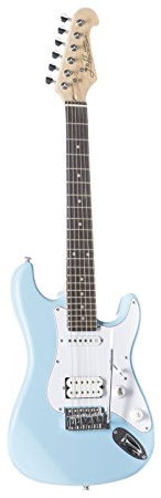 J & D E-Gitarre im ST-MINI-Stil mit Erle-Korpus, Ahorn-Hals, Keramik Single Coil, Sky Blue, Vintage Style
