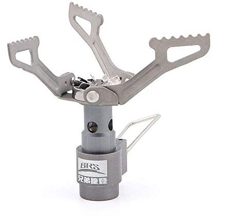 Tentock Mini Tragbar Campingkocher Ultraleichter Gasherd Kompakt Faltbar Titanlegierung Gas Herd 2700W Gasbrenner für Kochen im Freien Wandern Picknick Angeln (Grau)
