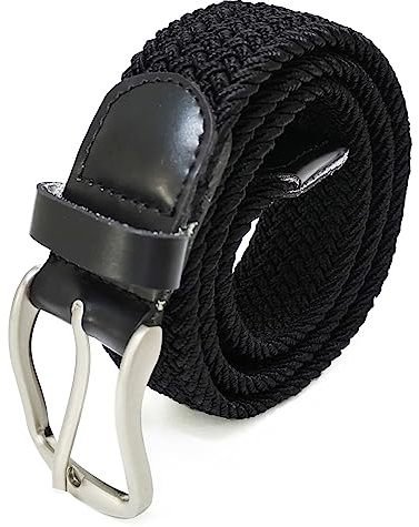 Glamexx24 unisex elastiskt läderbälte flätat stretchbälte töjbart läderbälte för kvinnor och män 90 till 145 cm