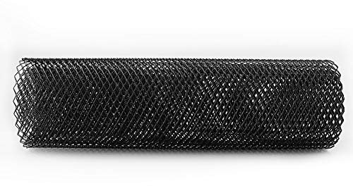Qiilu 6x12mm Parrilla universal para auto, rejilla de malla de rejilla neta de malla de rejilla de coche de aleación de aluminio Cuerpo Parachoques Parrilla rómbica (Negro)