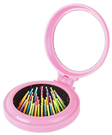 Frauen Mädchen Make-up Airbag Haarbürste mit Spiegel Styling Tool Tragbare Mini Klappbürste Praktisch und beliebt