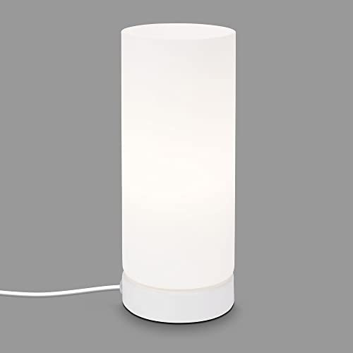 BRILONER - Tischleuchte, Tischlampe inkl. Kabelschalter, 1x E14, max. 25 Watt, Lampe, Nachttischlampe, Schreibtischlampe, Leselampe, Schlafzimmer, Büro, 100x250mm (DxH), Weiß-Schwarz