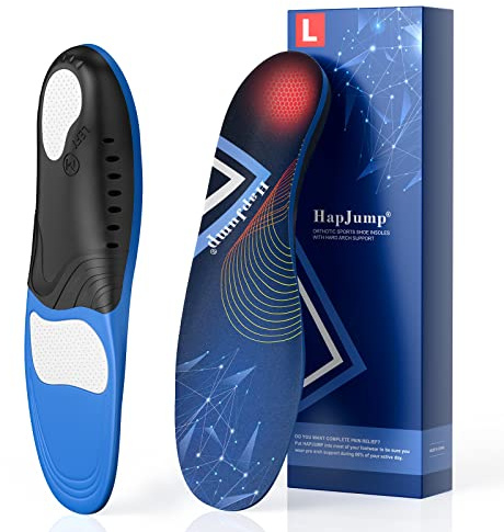 Plantar Fasciitis Pain Relief Feet Insoles Orthotics Arch Support Insoles with Motion Control Shoe Inserts Work Boot Flat Feet Comfortable for Men and Women Improve Balance[1-Pair], L