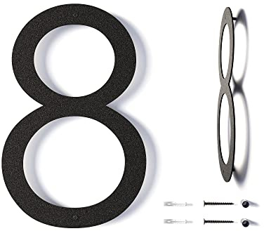 30 cm moderna flytande husnummer för utomhusbruk, stora metallhusnummer för utomhusbruk, svartbelagda rostfria husnummer/skyltar, metallnummer
