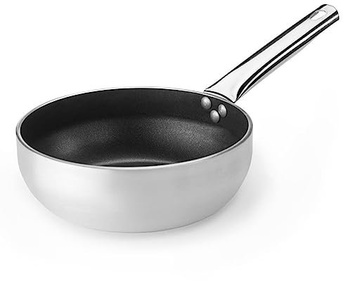 SKK große Gastro Sauteuse Ø 32 cm - hoher Alu Stieltopf mit Antihaft - ohne Induktion für Gastronomie, Restaurants oder Großküchen