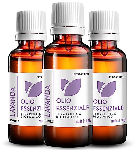 Olio Essenziale Lavanda Puro 3x10ml - Kit Oli Essenziali Essenza Lavanda per Diffusori, Igiene, Casa, Nasoterapia - Aromi 100% Naturali, Made in Italy - FITOATTIVI BENESSERE E NATURA