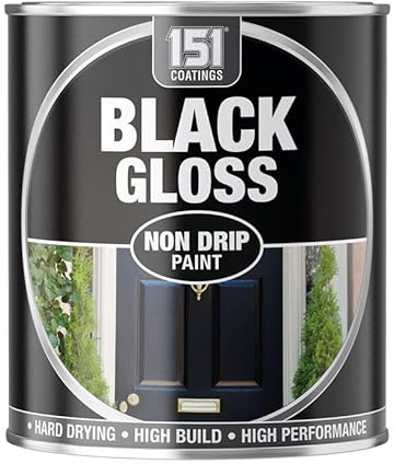 SuperGift.com 300ml Non-Drip Black Gloss Paint Tin for Interior & Exterior – Hard-Drying, High Performance, Mess-Free Application