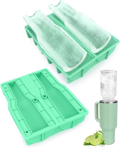 Eiswürfelform Silikon für Stanley Cup, Wiederverwendbare Eiswürfel für Stanley Thermobecher, Silikon EiswüRfelbehäLter mit Deckel, Eiswürfelformen Große BPA Frei für Whisky/Getränken/Kaffee