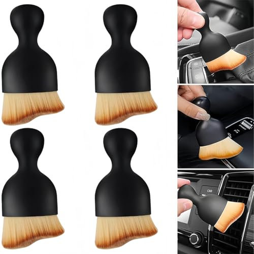 AWOGPID 4 Pièces Brosse à Poussière pour Intérieur de Voiture, Brosse à Détails Automatiques, de Voiture Duster avec Poils Doux, de Voiture Pas de Rayures pour Moteur, Tableau de Bord, Intérieur