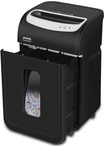 VidaTeco Cross-Cut Paper Shredder Heavy Duty, Commercial 25-Sheet Shreds Paper/Card/Staple/Clip Paper Shredder for Home Office Use, Security Level P-4 Jam Proof System 30L Pullout Basket and Wheels