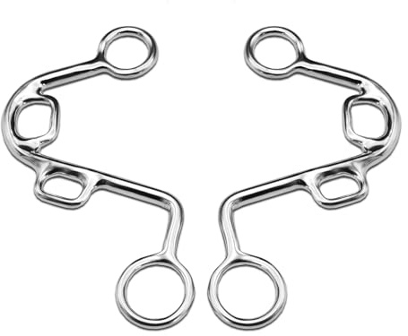 S Hackamore Shanks - S Shaped Horse Bitless Hackamore - Hackamores - Polished Finish - Pair - Stainless Steel S- Shaped Shanks - New