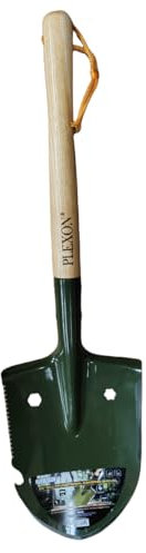 Plexon 25 Multifunctional Camping Shovel with Saw, Bottle Opener, Side Blade & Hexagonal Wrench