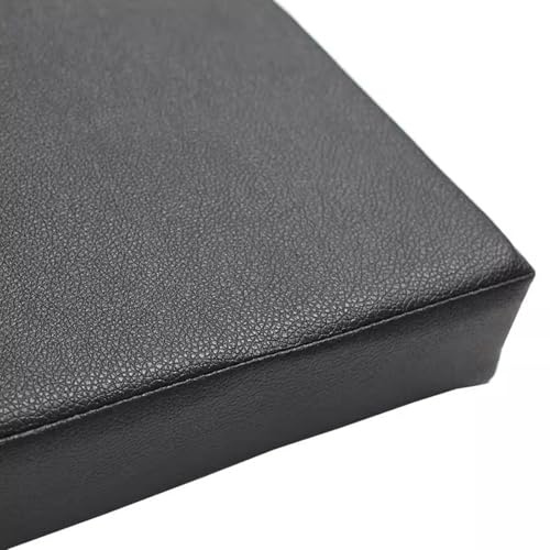 ping bu Coussin de chaise carré imperméable en cuir épais pour extérieur, bureau, maison (40 x 40 x 8 cm, noir)