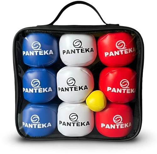 Panteka Pétanque de Salon - Boules de pétanque intérieur - Jusqu'à 9 Joueurs - Jeu de pétanque d'intérieur pour Enfants et Adultes - Jeu de 9 Boules et Un cochonnet - Pétanque Tout Terrain