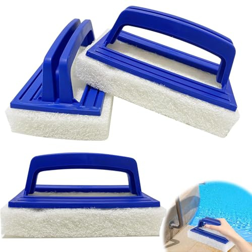 3 Pièces Brosse Éponge de Piscine, Brosse Eponge de Piscine en Plastique, Éponge Magique Polyvalente : Parfaite pour Les piscines, salles de Bain, baignoires et carrelages