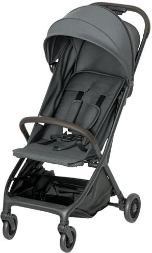 AIYAPLAY Baby Stroller, Foldable Travel Pushchair with Adjustable Seat, 5-Point Harness, Canopy, All Wheels Suspension, Storage Basket, 6.3kg Lightweight & Compact, from Birth to 3 Years, Dark Grey