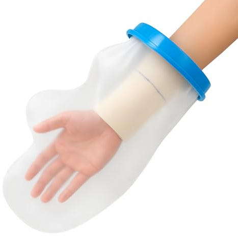 Waterproof Arm Cast Cover for Shower Medical Quality Reusable Hand Protector Sealed Elastic Rubber Ring Adult Arm Wound, PICC Line, Plaster & Burn Protection Comfortable & Durable