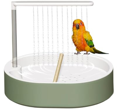 Generico Salle de bain pour douche - Baignoire automatique pour perroquets, fontaine de douche pour avec cage à 26 trous, baignoire pour Calopsitte à circulation automatique pour perroquets Cal