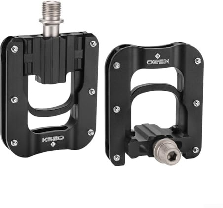Evenoonest Sealed Bearing Foldable Pedals 9/16 inch Aluminum Alloy for Brompton Folding Bikes Compatible with Standard 9/16 inch Bicycle Cranks (Black)
