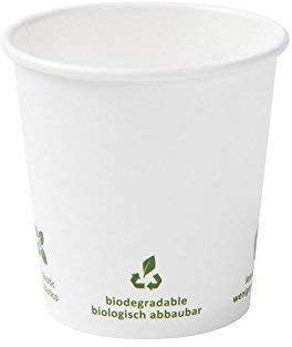 BIOZOYG 1000 Stück Kaffeebecher Pappbecher 100ml / 4 oz Ø 62 mm weiß mit Umwelticons - Einwegbecher plastikfrei - Becher aus nachhaltiger Forstwirtschaft - Kaffeebecher Einweg