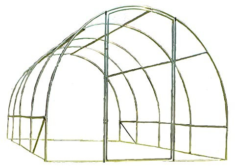 Crocodile Trading Frame Only 4m x 3m Polytunnel Strongest In It's Class a fully Galvanised Structure with more Diagonal & Roof Bracing than all others. Metal Hinged Door | Groundbar Kit.