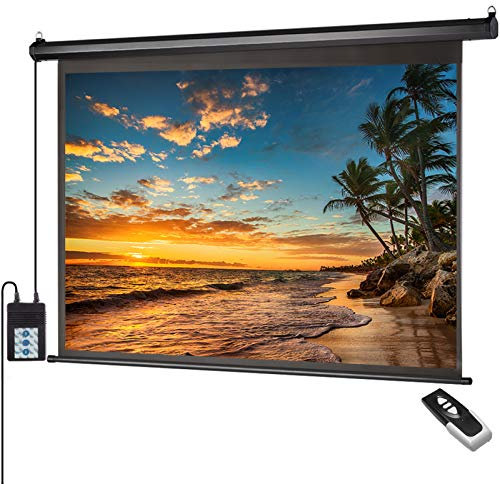 Automatic Motorized Projector Screen with Remote Control, 120 inch, 4:3 Aspect Ratio, Wall/Ceiling Mounted Electric Film Screen Wrinkle Free, Great for Home Office Theater TV, Black