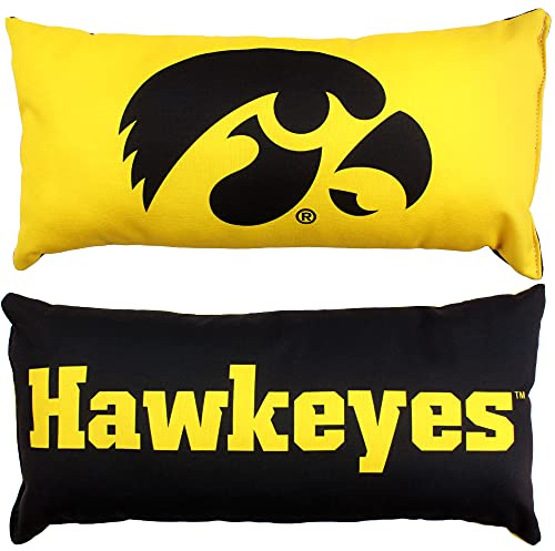 College Covers Everything Comfy Iowa Hawkeyes 2 Sided Bolster Small Travel Pillow Decorative Pillow 16 x 6