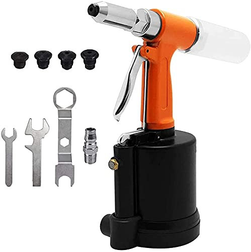 Beyondlife Pistola Rivettatrice ad Aria Pneumatica Per Rivettatrice ad Aria Compressa, Set di Utensili Manuali per Inserto per Chiodi per Rivetti a Risparmio di Manodopera, 2,4-6,4 mm Naselli