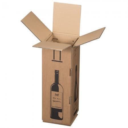 BB-Verpackungen Lot de 100 cartons d'expédition pour bouteille de champagne 144 x 144 x 425 mm (solides, solides, 1 bouteille, carton de bouteille) - Lot de 5 à 100 pièces