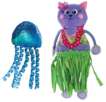 KONG Tropics Hula 2-pk (Hula Cat & Jellyfish) Cat Toy