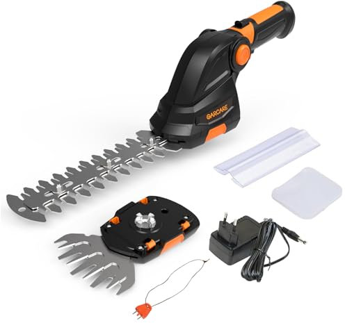 GARCARE 2 in 1 Grass Trimmer Cordless, Hand Held Hedge Trimmers & 7.2V Electric Grass Trimmer with 2000mAh Lithium-Ion Battery, 1 Hour Quick Charge, for Garden and Lawn