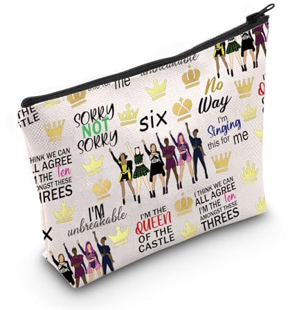 Six The Broadway Musical Inspired Gift Musical Theater Zipper Pouch Makeup Bag Gift for Actor Actress (S-i-x Bag)
