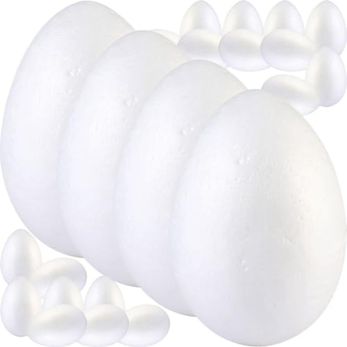 Operitacx 20pcs Painted Foam Eggs for Easter Decor Craft Foam Eggs DIY Art Project for Boys and Girls Easter Painting Craft