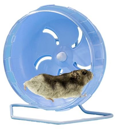 Huayeex Roue pour Hamster Silencieuse, Roue d'exercice pour Hamster, Roue d'exercice pour Hamster, Roue de Course silencieuse pour Hamster, Gerbilles, Souris et Autres Petits Animaux, Bleu