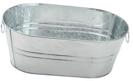 Gralara Secchiello per Il Ghiaccio Ovale zincato per Bevande, Portatile con Manico, per Vino in Latta, per, Champagne, Vino, Ristorante