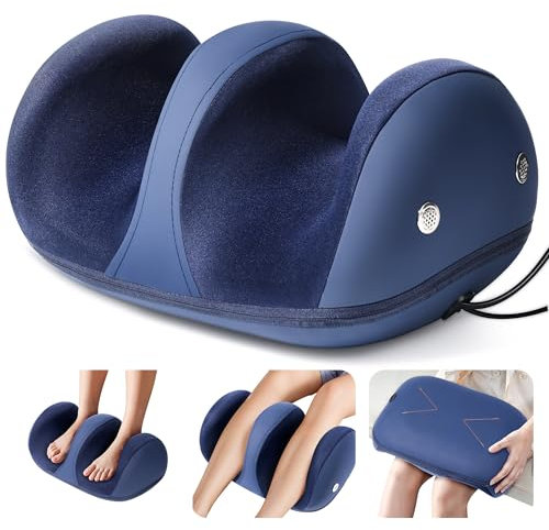 ZQQO Electric Heated Foot Massager Machine - Calf Foot and Leg Massager for Plantar Fasciitis as Gifts for Men & Women, Rolling Foot Massagers for Pain and Circulation with 12-Point 3D Massage Head