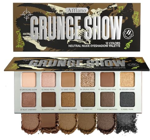 DE'LANCI Lidschatten Palette Nudetöne –Hochpigmentiert Lidschatten Brauntöne Neutral Nude Tones Shimmer & Matt Lidschatten,12 Shades Brown Eye Shadow Wasserdicht Vegan Makeup for Smoky Eyes