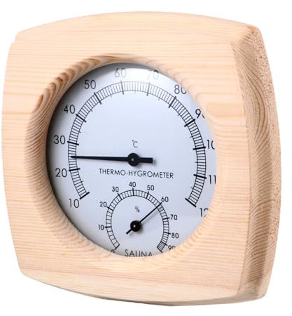 Toyvian Higrotermógrafo De Madera Para Sauna Medidor De Temperatura y Humedad Accesorios Para Sauna Resistente Altas Temperaturas Para Control De