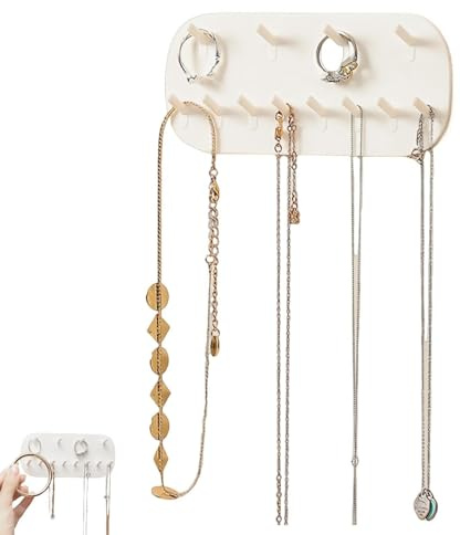 KINTEGOOD Jewelry Organizer Wall Mount, Jewelry Hooks Necklace Holder, Acrylic Necklace Holder (1)