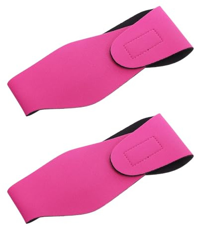 TOGEVAL Diadema de Neopreno para Natación Protector Auditivo para Adultos Banda Ajustable Antideslizante 2 Piezas Color Rosa Fucsia Talla M para Piscina y Deportes Acuáticos