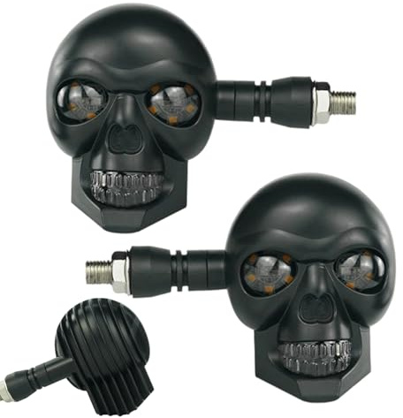 Genérico Luces Intermitentes de Moto,Lámpara Universal 12V Impermeable En Forma De Calavera - Luz Intermitente para Moto - Para Acampada Exteriores Hogar Trabajo Viaje Senderismo