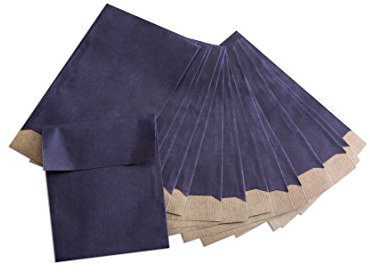 Logbuch-Verlag 100 Mini Papiertüten 7 x 9 cm + 2 cm Lasche dunkelblau blau kleine Tüten aus Papier Flachbeutel Schmucktüten