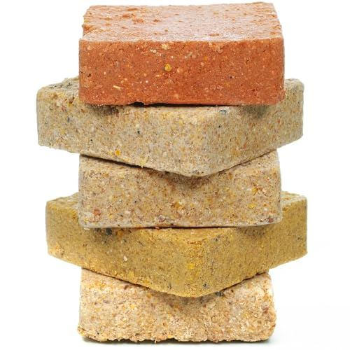 BusyBeaks Suet Fat Blocks | Premium Grade Garden Wild Bird Food | Enhanced Formula | Naturally Blended High in Energy & Protein-Rich Feed | Full of Nutritious Fat Fibre & Moisture (Mixed, 10)