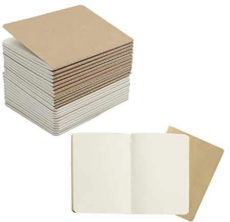 ZMCYN 24-pack tomma anteckningsböcker i kraftpapper A6 (14 x 10 cm), minificka anteckningsbok 60 sidor/30 ark resedagbok anteckningsbok för dagbok, skola, resor