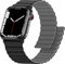 Anlinser Magnetbänder Kompatibel mit Apple Watch Armband 49/46/45/44/42mm, Doppelseitiges Wendbares Silikon-Ersatzband für iWatch Ultra 2 Serie 10/9/8/7/6-1 SE (Schwarz/Grau)